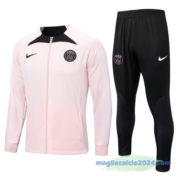 Set Completo Ropa Deportiva Con Cremallera Larga Paris Saint Germain 2022 2023 Rosa Nero Poco Prezzo