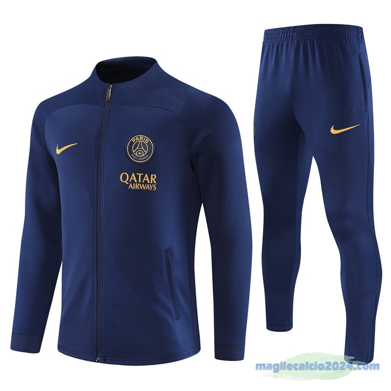 Set Completo Ropa Deportiva Con Cremallera Larga Paris Saint Germain 2023 2024 Azul I Navy Poco Prezzo