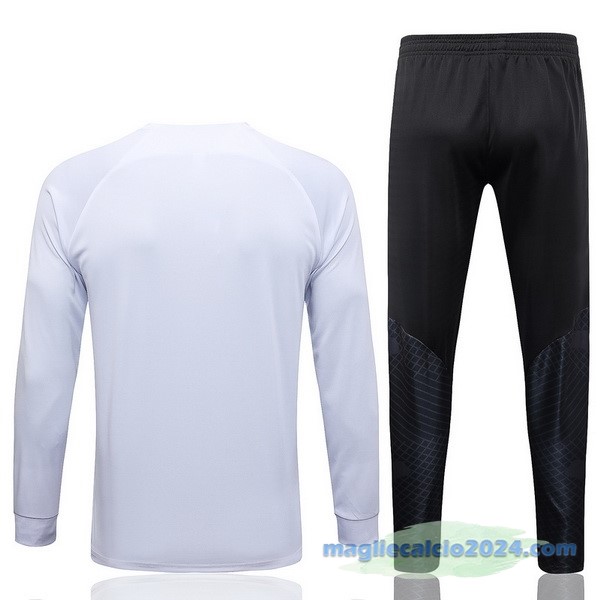 Set Completo Ropa Deportiva Con Cremallera Larga Paris Saint Germain 2023 2024 Bianco Nero Poco Prezzo