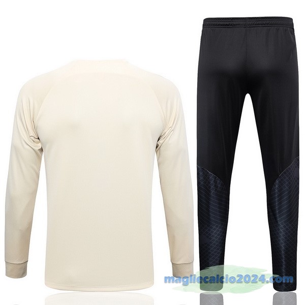 Set Completo Ropa Deportiva Con Cremallera Larga Paris Saint Germain 2023 2024 Giallo Nero Poco Prezzo