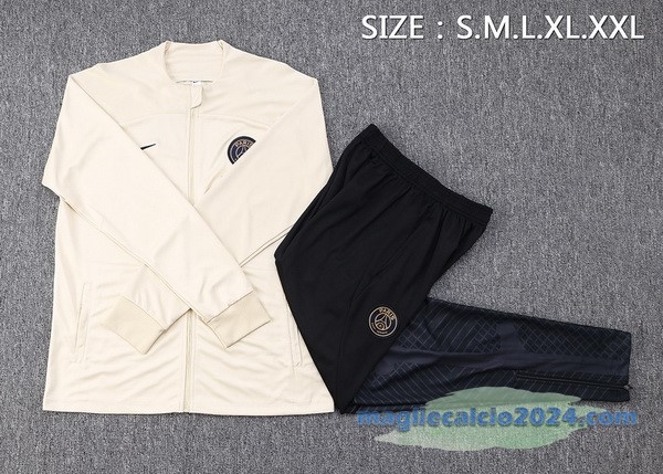 Set Completo Ropa Deportiva Con Cremallera Larga Paris Saint Germain 2023 2024 Giallo Nero Poco Prezzo