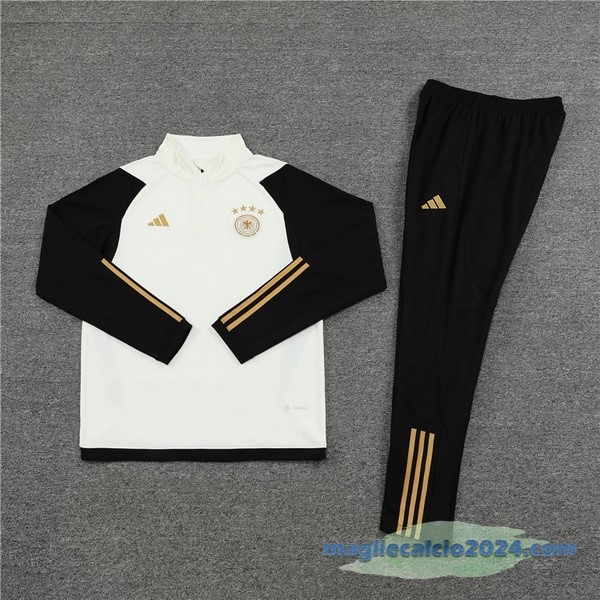 Set Completo Sudadera Formazione Bambino Germania 2022 Bianco I Giallo Nero Poco Prezzo