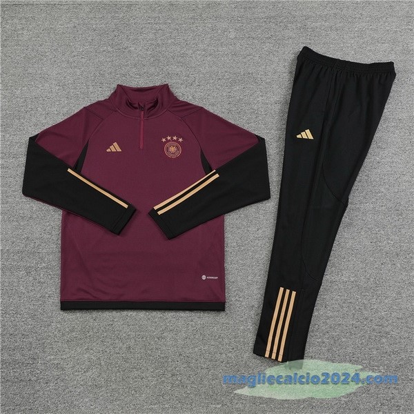Set Completo Sudadera Formazione Bambino Germania 2022 Borgogna I Nero Poco Prezzo