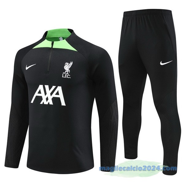 Set Completo Sudadera Formazione Bambino Liverpool 2022 2023 Nero Verde Poco Prezzo