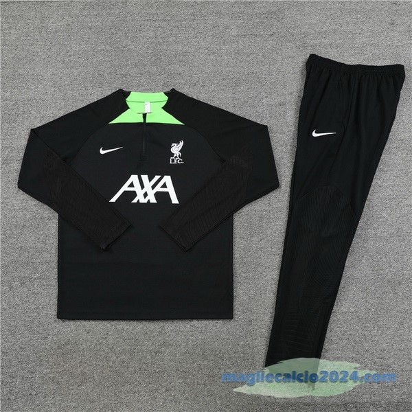 Set Completo Sudadera Formazione Bambino Liverpool 2022 2023 Nero Verde Poco Prezzo