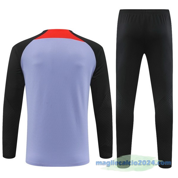 Set Completo Sudadera Formazione Bambino Liverpool 2022 2023 Purpureo Nero Poco Prezzo