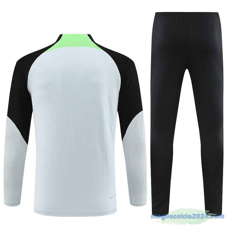 Set Completo Sudadera Formazione Bambino Liverpool 2023 2024 Grigio I Nero Verde Poco Prezzo