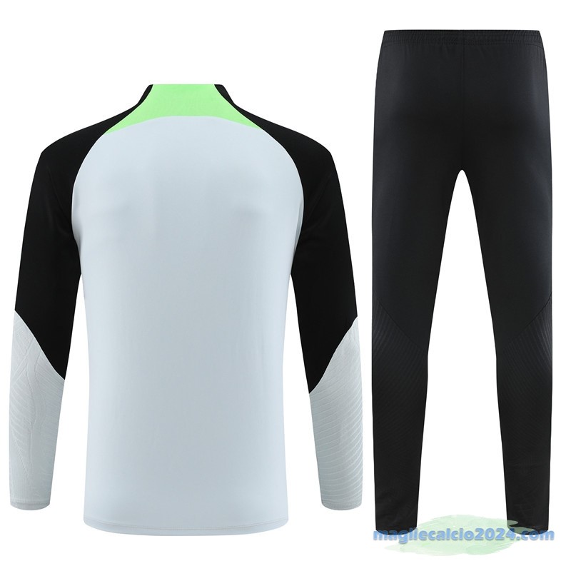 Set Completo Sudadera Formazione Bambino Liverpool 2023 2024 Grigio Nero Verde Poco Prezzo