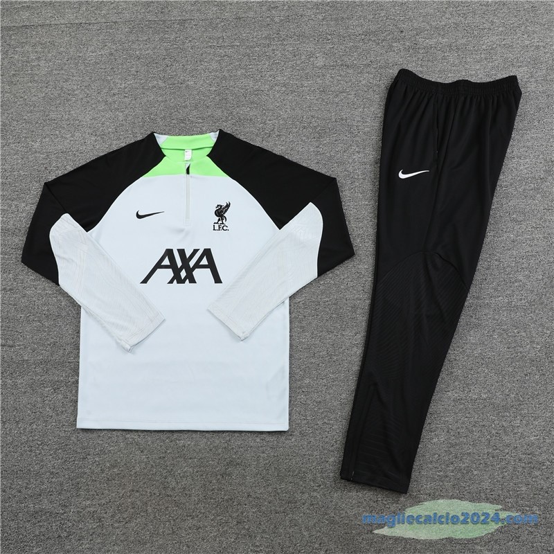 Set Completo Sudadera Formazione Bambino Liverpool 2023 2024 Grigio Nero Verde Poco Prezzo