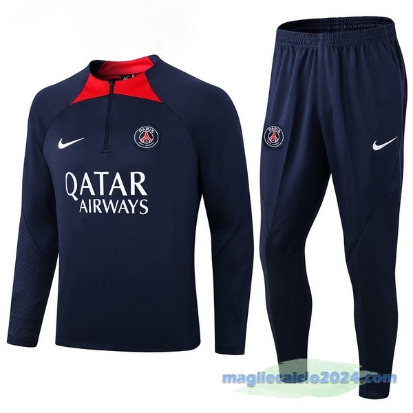 Set Completo Sudadera Formazione Bambino Paris Saint Germain 2022 2023 Azul Navy Rosso Poco Prezzo