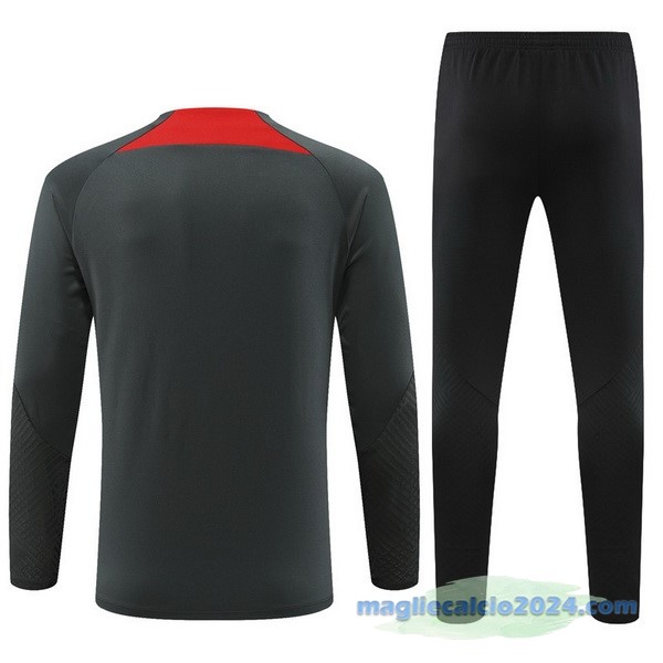 Set Completo Sudadera Formazione Bambino Paris Saint Germain 2022 2023 Grigio Nero Rosso Poco Prezzo