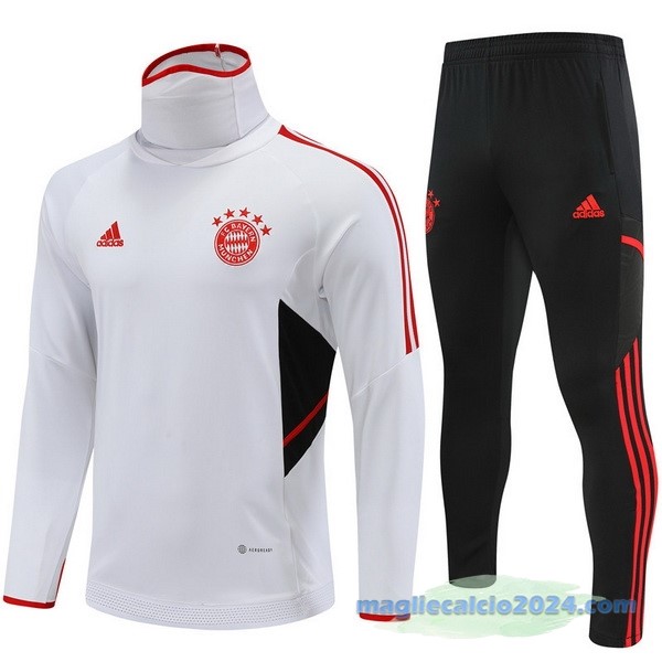 Set Completo Sudadera Formazione Bayern Múnich 2022 2023 Bianco Nero Poco Prezzo