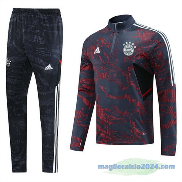Set Completo Sudadera Formazione Bayern Múnich 2022 2023 Grigio Rosso Poco Prezzo