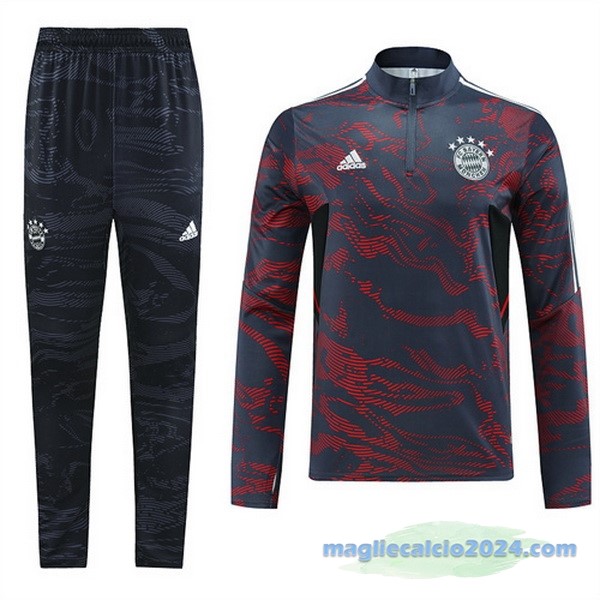 Set Completo Sudadera Formazione Bayern Múnich 2022 2023 Grigio Rosso Poco Prezzo