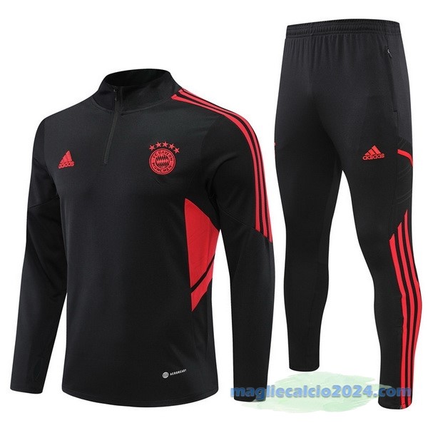 Set Completo Sudadera Formazione Bayern Múnich 2022 2023 Nero I Rosso Poco Prezzo