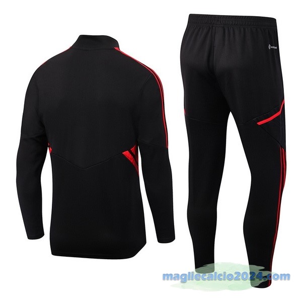Set Completo Sudadera Formazione Bayern Múnich 2022 2023 Nero Rosso Poco Prezzo