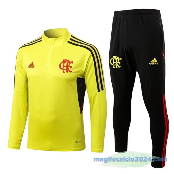 Set Completo Sudadera Formazione Flamengo 2022 2023 Giallo Nero Poco Prezzo