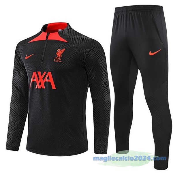 Set Completo Sudadera Formazione Giocatori Bambino Liverpool 2022 2023 Nero Poco Prezzo