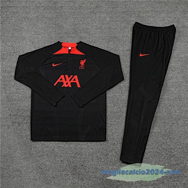 Set Completo Sudadera Formazione Giocatori Bambino Liverpool 2022 2023 Nero Poco Prezzo