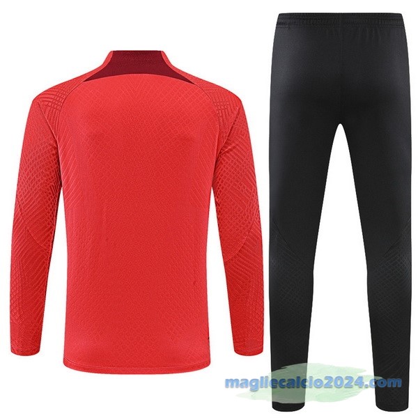 Set Completo Sudadera Formazione Giocatori Bambino Liverpool 2022 2023 Rosso Nero Poco Prezzo