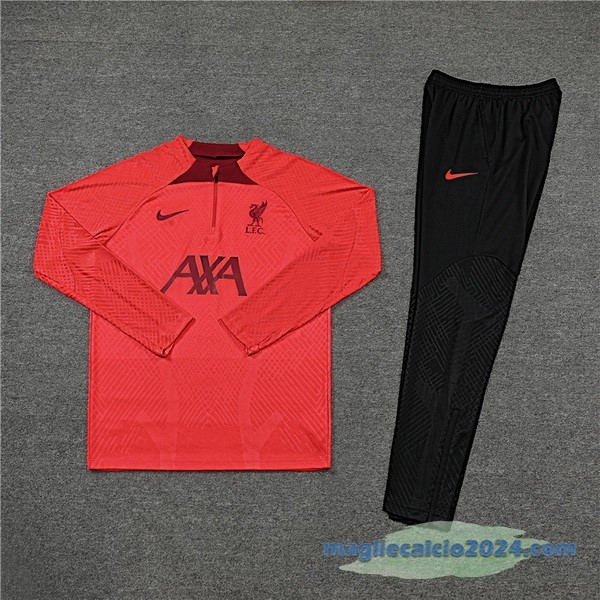 Set Completo Sudadera Formazione Giocatori Bambino Liverpool 2022 2023 Rosso Nero Poco Prezzo