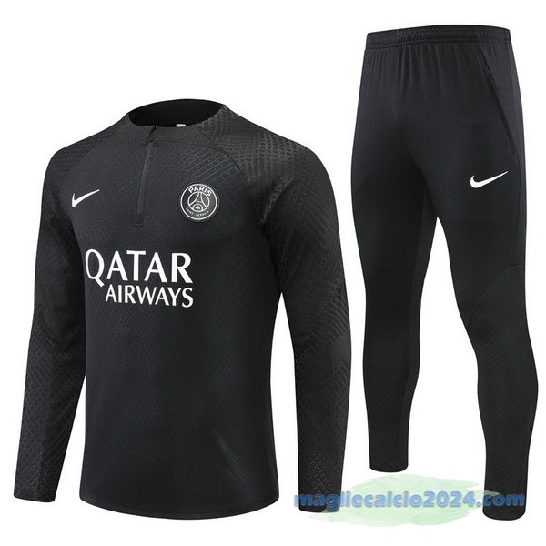 Set Completo Sudadera Formazione Giocatori Paris Saint Germain 2022 2023 Nero Poco Prezzo