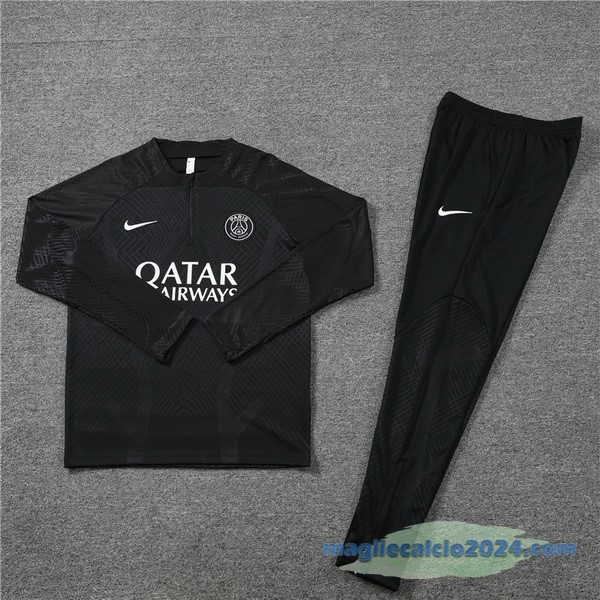Set Completo Sudadera Formazione Giocatori Paris Saint Germain 2022 2023 Nero Poco Prezzo