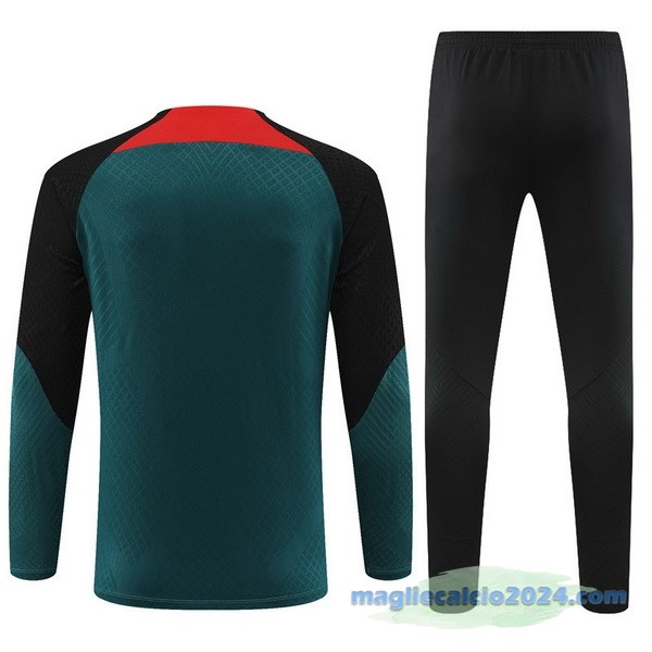 Set Completo Sudadera Formazione Giocatori Paris Saint Germain 2022 2023 Verde Nero Rosso Poco Prezzo