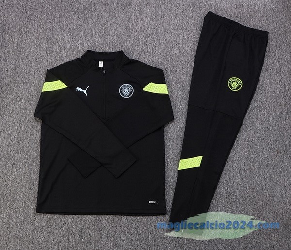 Set Completo Sudadera Formazione Manchester City 2022 2023 Nero Verde Poco Prezzo