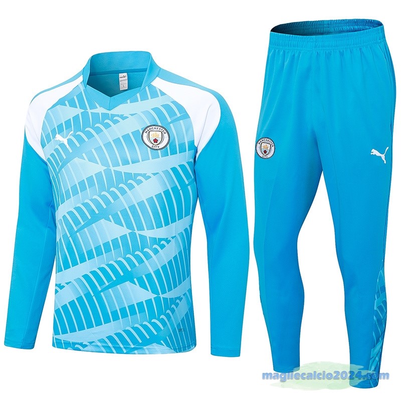 Set Completo Sudadera Formazione Manchester City 2023 2024 Azul I Bianco Poco Prezzo