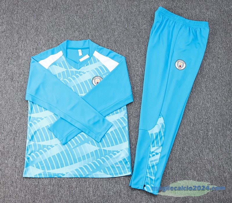 Set Completo Sudadera Formazione Manchester City 2023 2024 Azul I Bianco Poco Prezzo