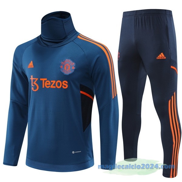 Set Completo Sudadera Formazione Manchester United 2022 2023 Azul Poco Prezzo