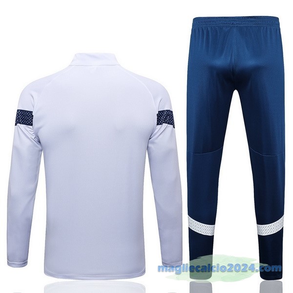 Set Completo Sudadera Formazione Marsella 2022 2023 Bianco Azul Navy Poco Prezzo