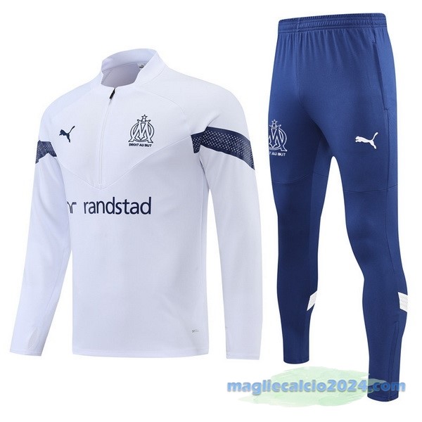Set Completo Sudadera Formazione Marsella 2022 2023 Bianco Azul Poco Prezzo