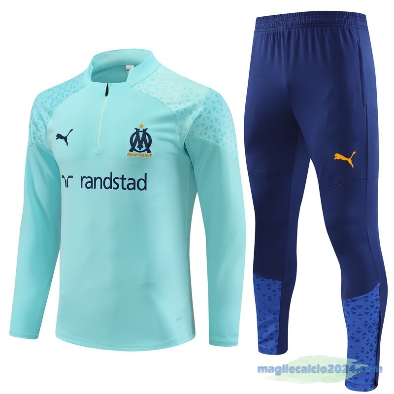 Set Completo Sudadera Formazione Marsella 2023 2024 Verde Azul Poco Prezzo
