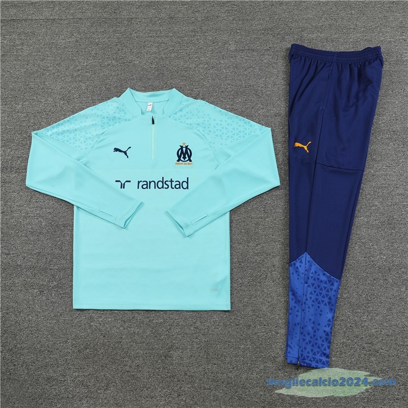 Set Completo Sudadera Formazione Marsella 2023 2024 Verde Azul Poco Prezzo