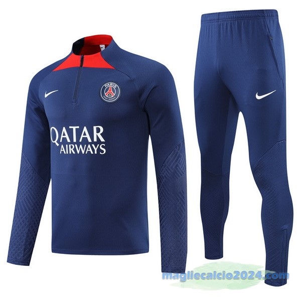 Set Completo Sudadera Formazione Paris Saint Germain 2022 2023 Azul Rosso Poco Prezzo