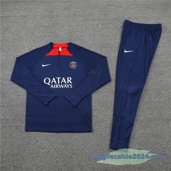 Set Completo Sudadera Formazione Paris Saint Germain 2022 2023 Azul Rosso Poco Prezzo