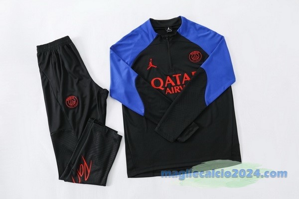 Set Completo Sudadera Formazione Paris Saint Germain 2022 2023 Nero Azul Poco Prezzo