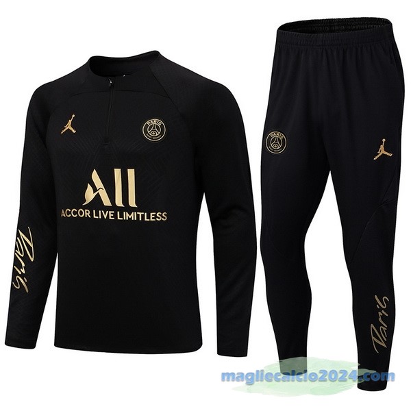 Set Completo Sudadera Formazione Paris Saint Germain 2022 2023 Nero Giallo Poco Prezzo