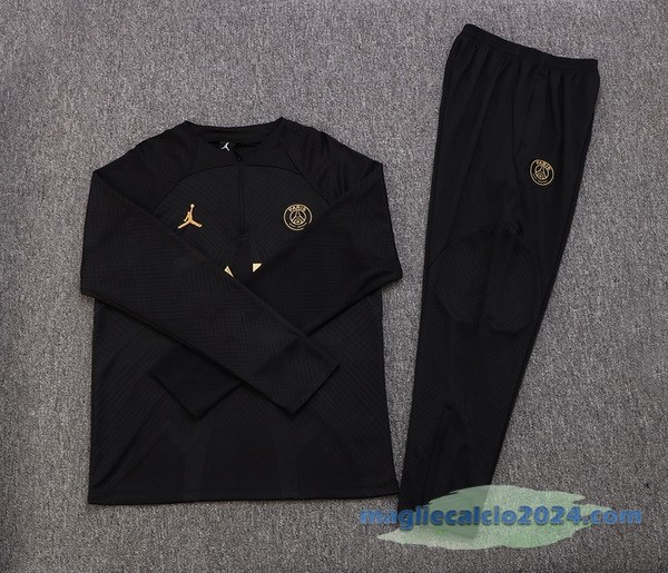 Set Completo Sudadera Formazione Paris Saint Germain 2022 2023 Nero Giallo Poco Prezzo