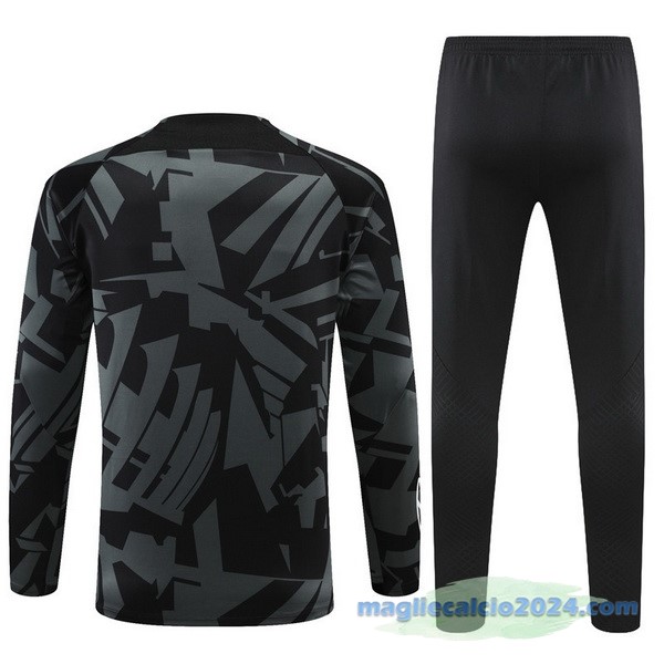 Set Completo Sudadera Formazione Paris Saint Germain 2022 2023 Nero Grigio Poco Prezzo
