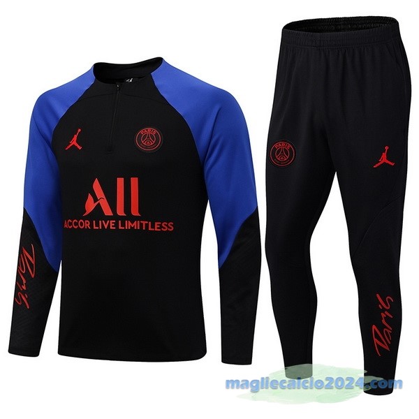 Set Completo Sudadera Formazione Paris Saint Germain 2022 2023 Nero II Azul Poco Prezzo