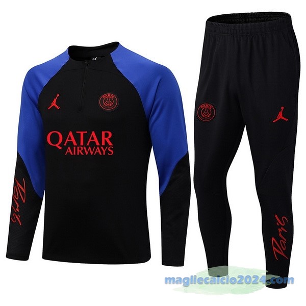 Set Completo Sudadera Formazione Paris Saint Germain 2022 2023 Nero I Azul Poco Prezzo
