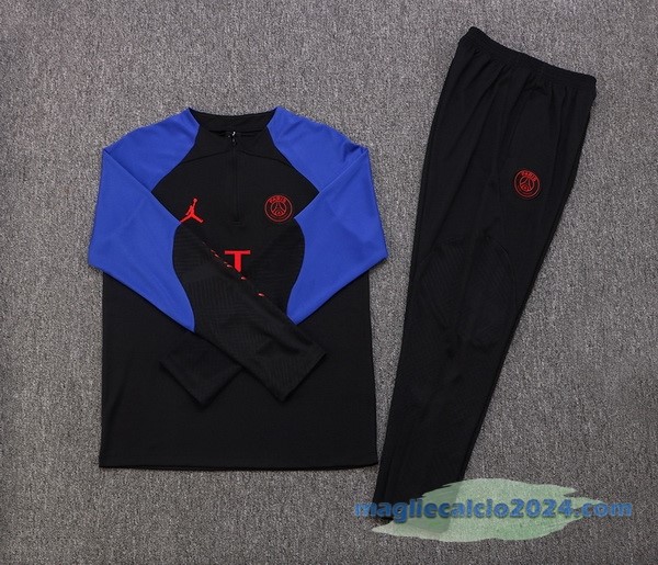 Set Completo Sudadera Formazione Paris Saint Germain 2022 2023 Nero I Azul Poco Prezzo