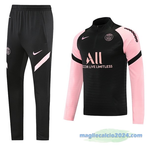 Set Completo Sudadera Formazione Paris Saint Germain 2022 2023 Nero Rosa Poco Prezzo