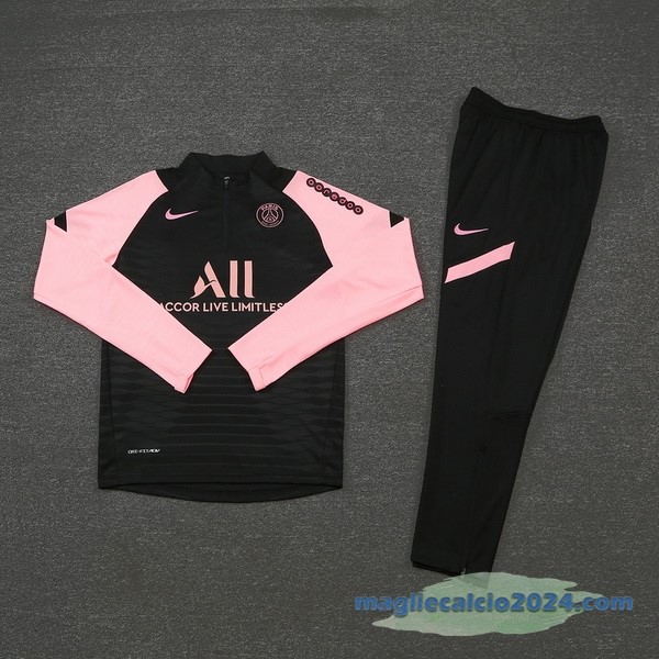 Set Completo Sudadera Formazione Paris Saint Germain 2022 2023 Nero Rosa Poco Prezzo