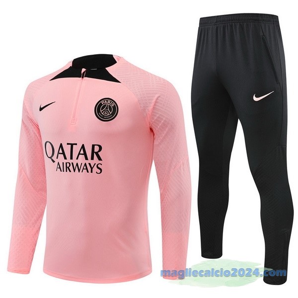 Set Completo Sudadera Formazione Paris Saint Germain 2022 2023 Rosa I Nero Poco Prezzo