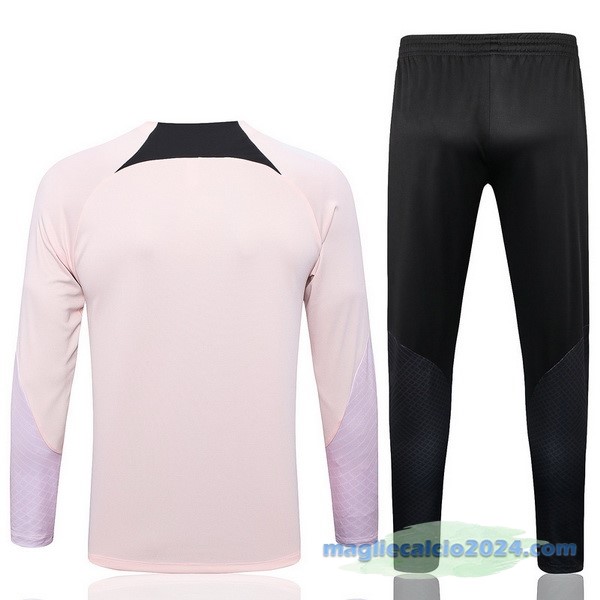 Set Completo Sudadera Formazione Paris Saint Germain 2022 2023 Rosa Nero Poco Prezzo