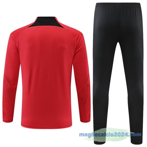 Set Completo Sudadera Formazione Paris Saint Germain 2022 2023 Rosso Nero Poco Prezzo
